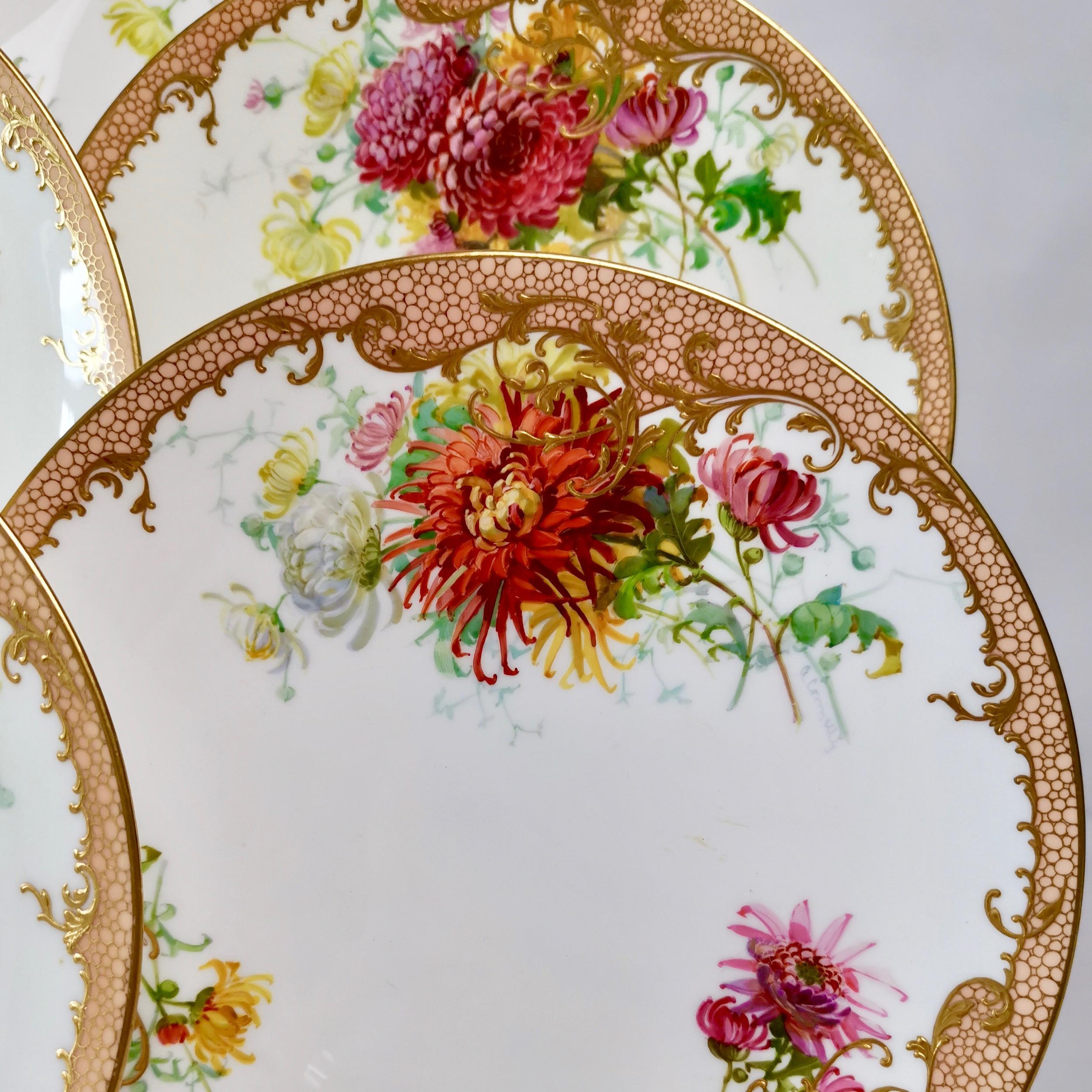 English Minton Dessert Service, Signed by Anton Connelly, circa 1894