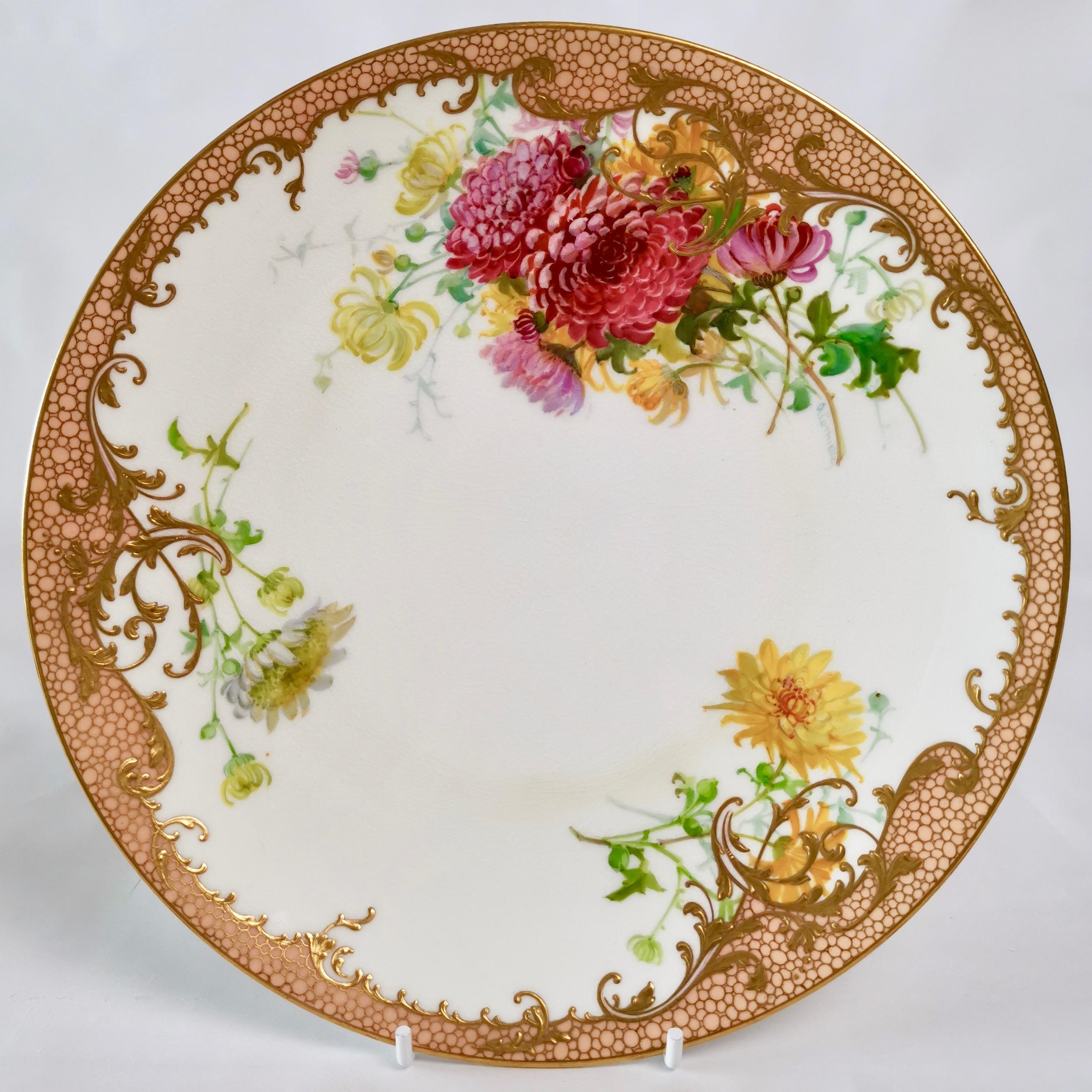 Hand-Painted Minton Dessert Service, Signed by Anton Connelly, circa 1894