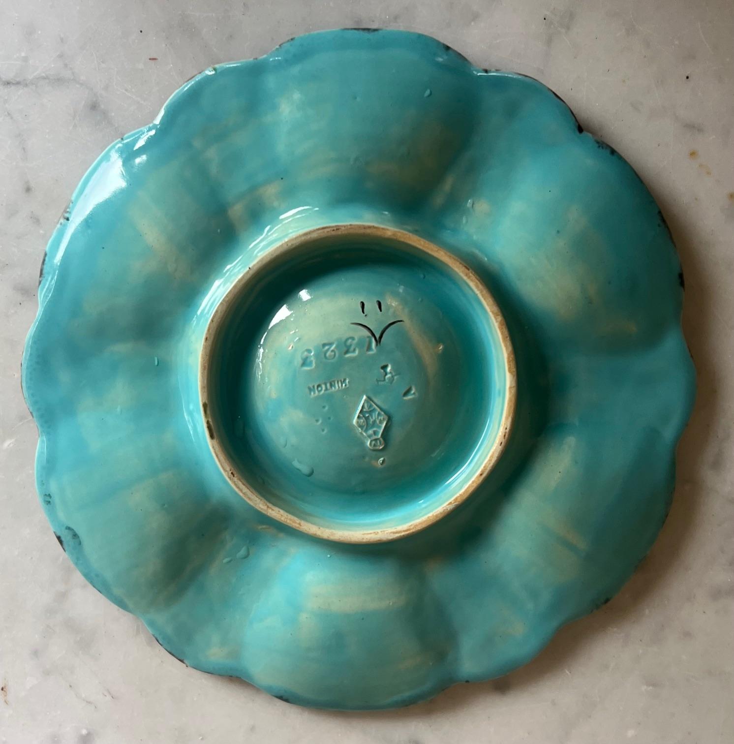 Minton Smaragdgrüner Austernteller, um 1873 im Angebot 5