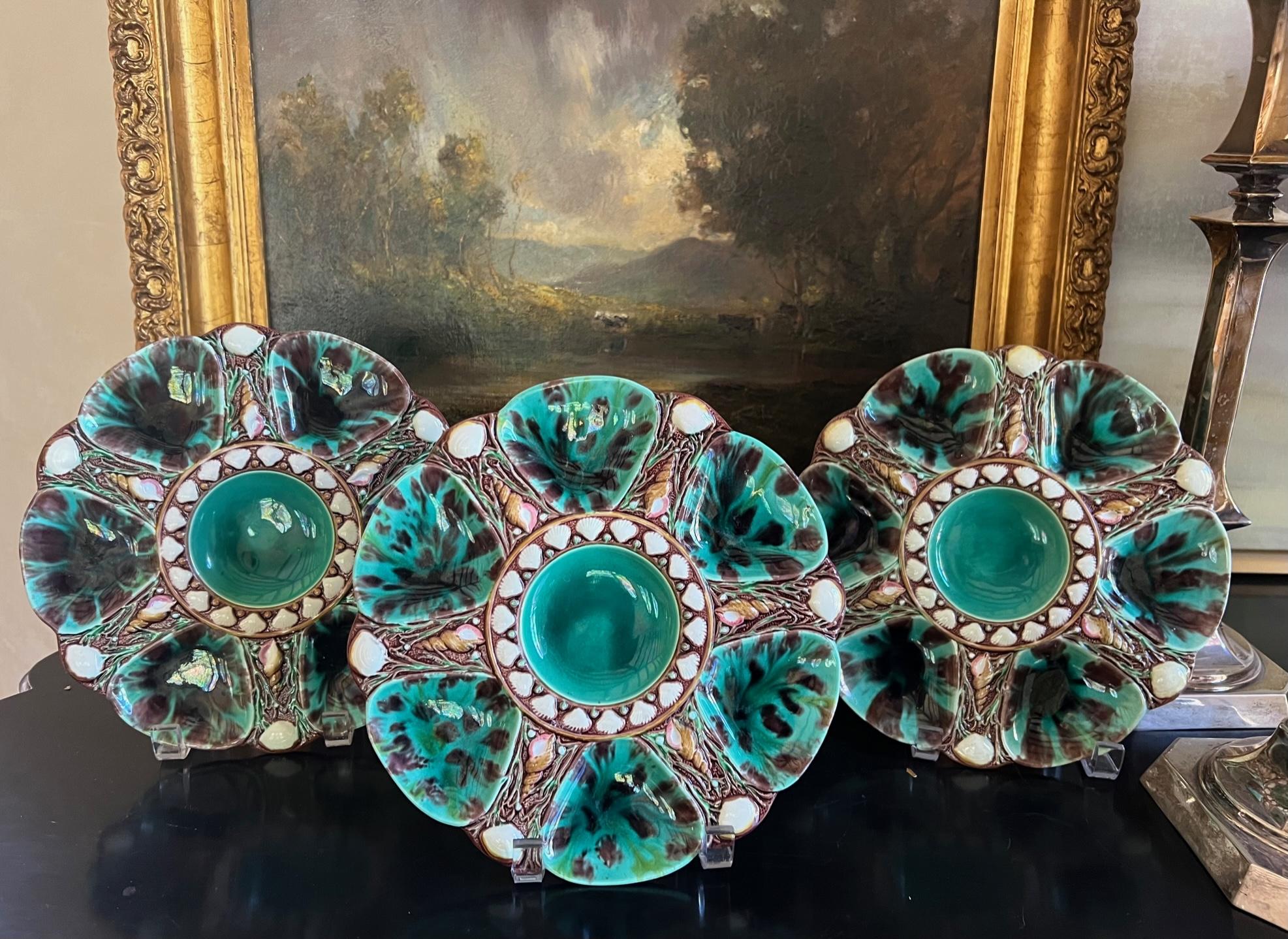 Minton Smaragdgrüner Austernteller, um 1876 im Angebot 5