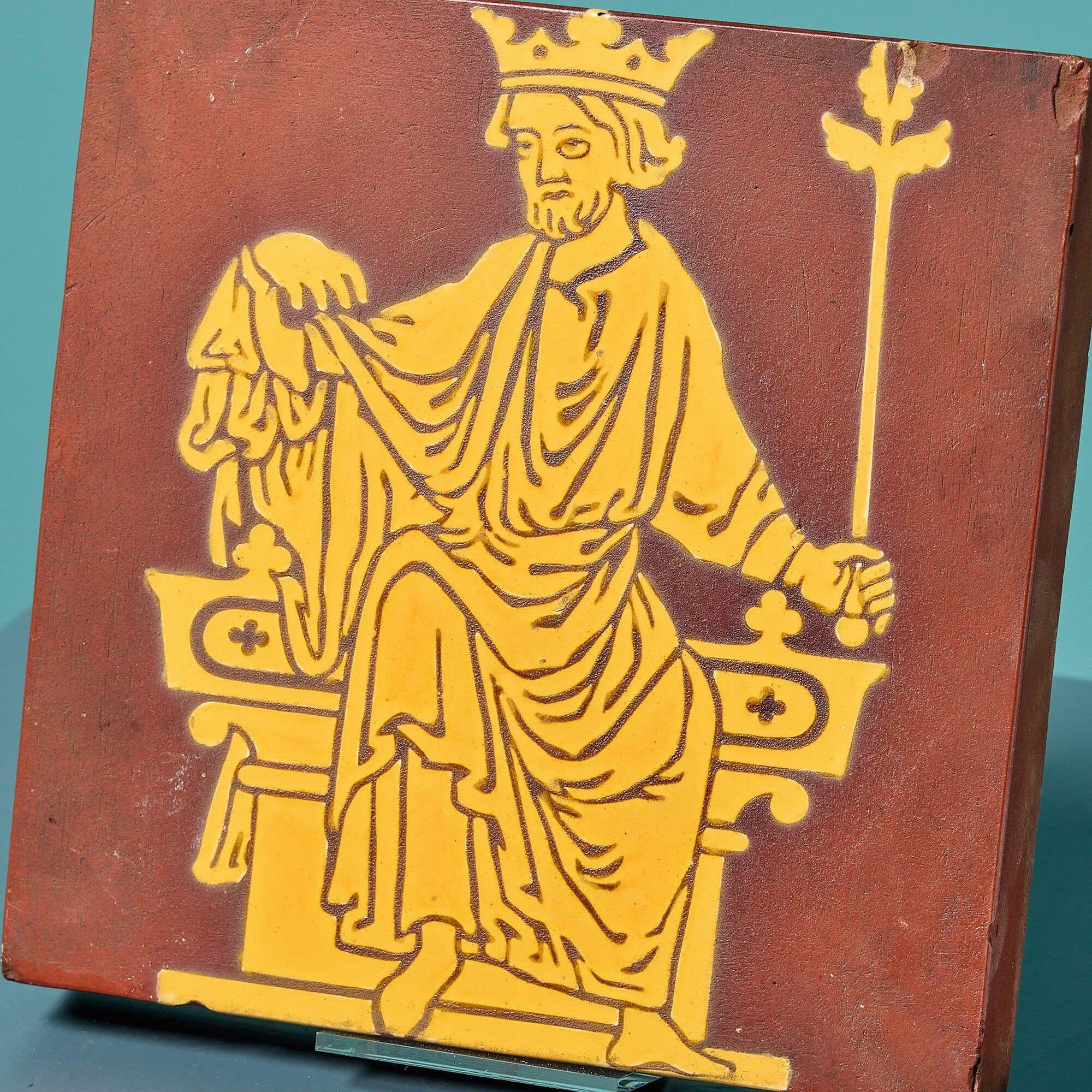 19th Century Minton Encaustic Neo-Medieval Old English Tile For Sale