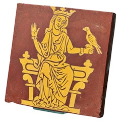 Minton Encaustic Neo-Medieval Tile Depicting a Queen