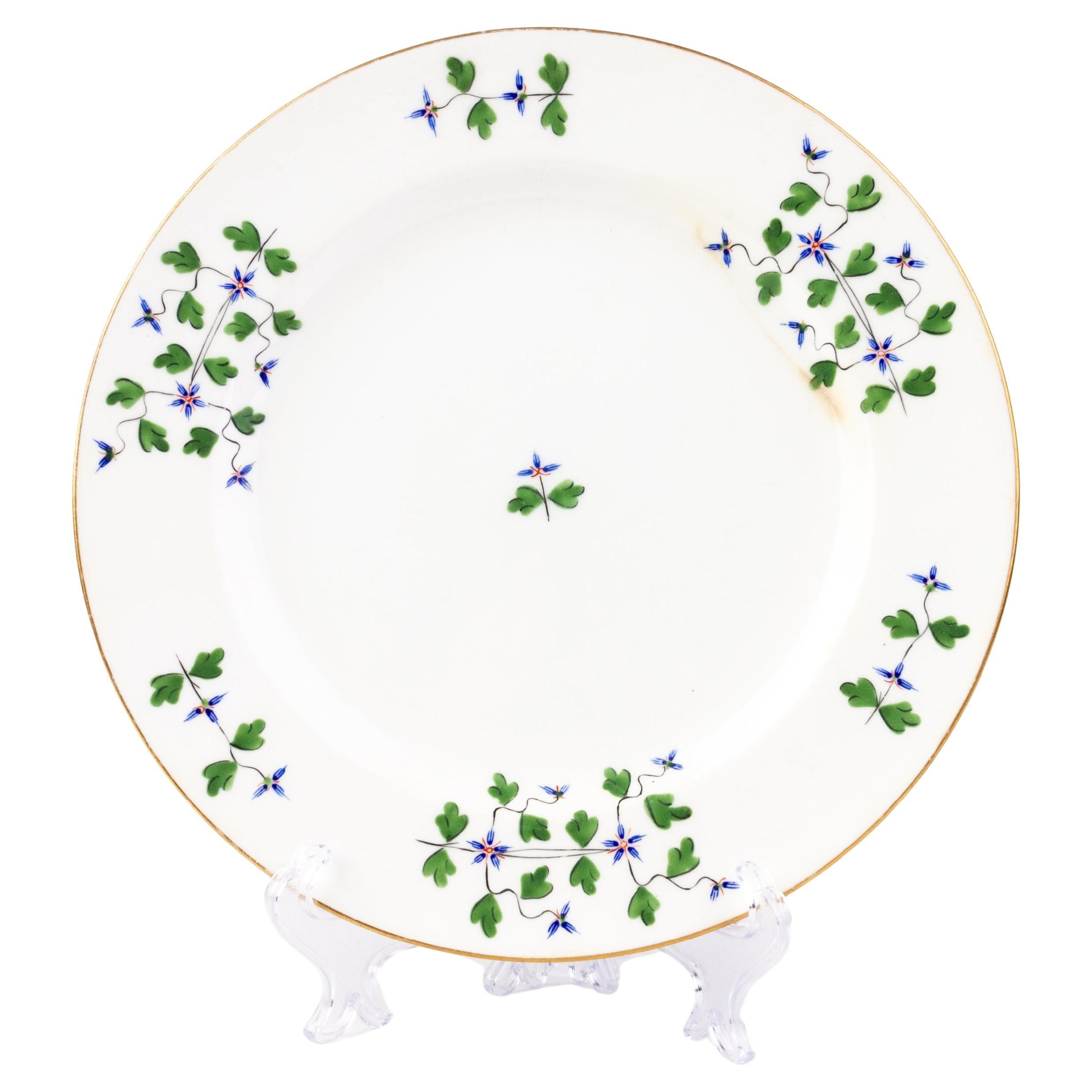 Minton Fine Porcelain Cornflower Pattern Plate 19th Century  For Sale