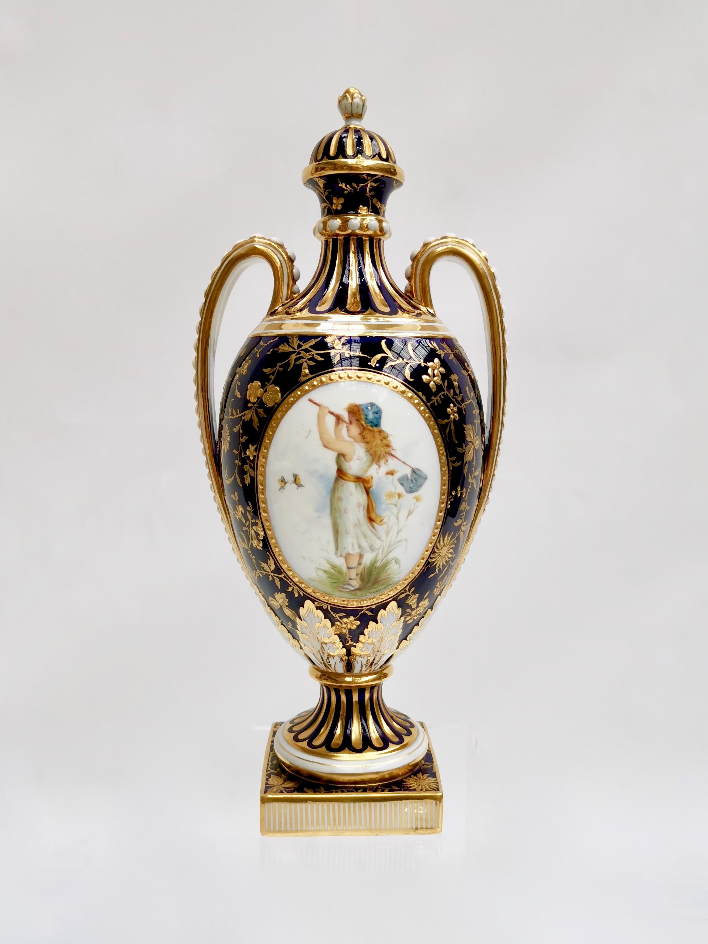 Gilt Minton Garniture Decorated and Signed by Antonin Boullemier, 1891