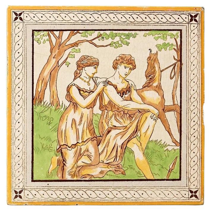 Minton Hollins 8-inch Venus & Adonis Tile