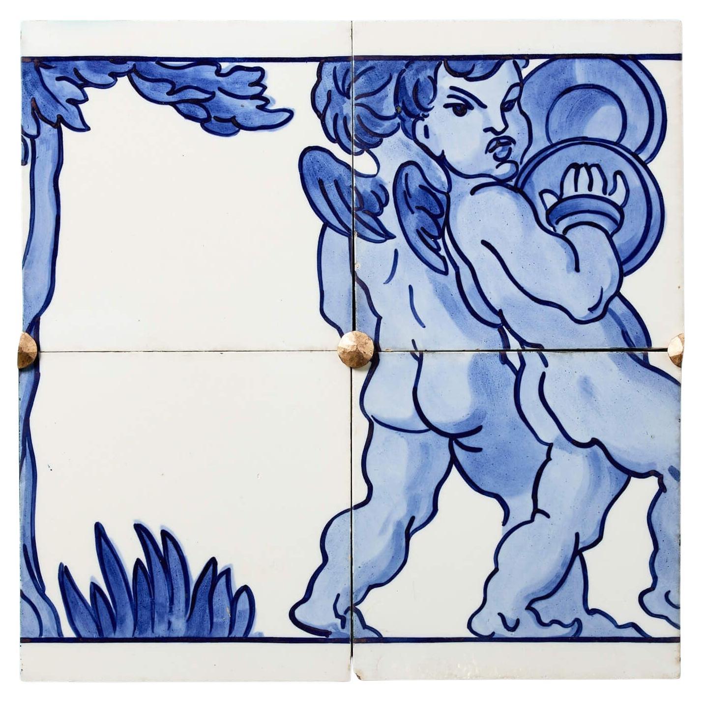 Minton Hollins Antique Neoclassical Style Tiled Frieze Panel