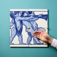 Minton Hollins Antique Tiled Frieze Panel with Cherubs