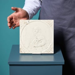 Minton Hollins Antique Tin Glaze Portrait Tile Depicting A Nobleman