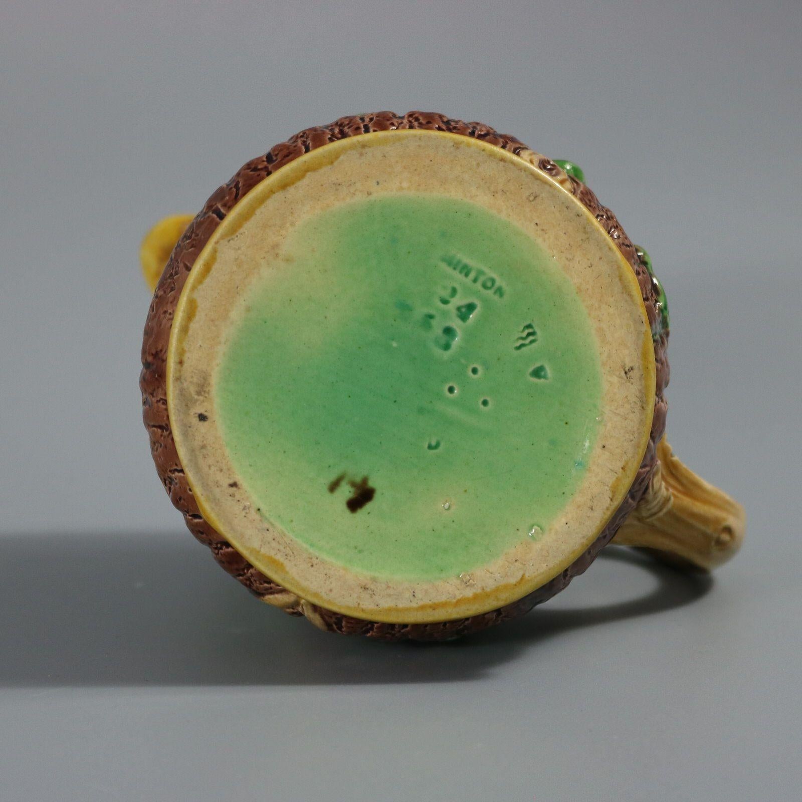 Brocca/pentola in maiolica di Minton con ghianda e lumaca in vendita 3