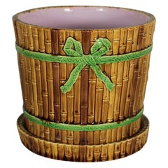 Minton Majolica Bamboo Planter & Stand