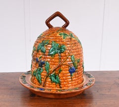 Minton Majolica Beehive Cheese Stilton Dish Porcelain Cover