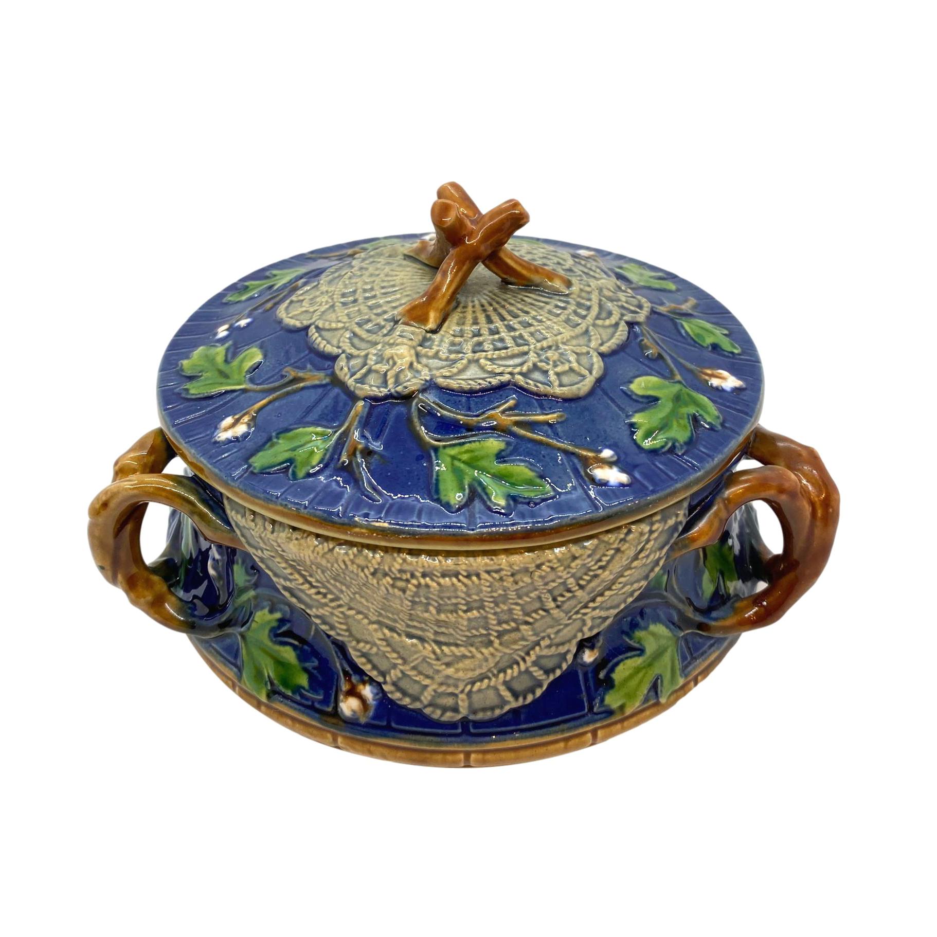 English Majolica Game Pie Tureen by Minton at 1stDibs