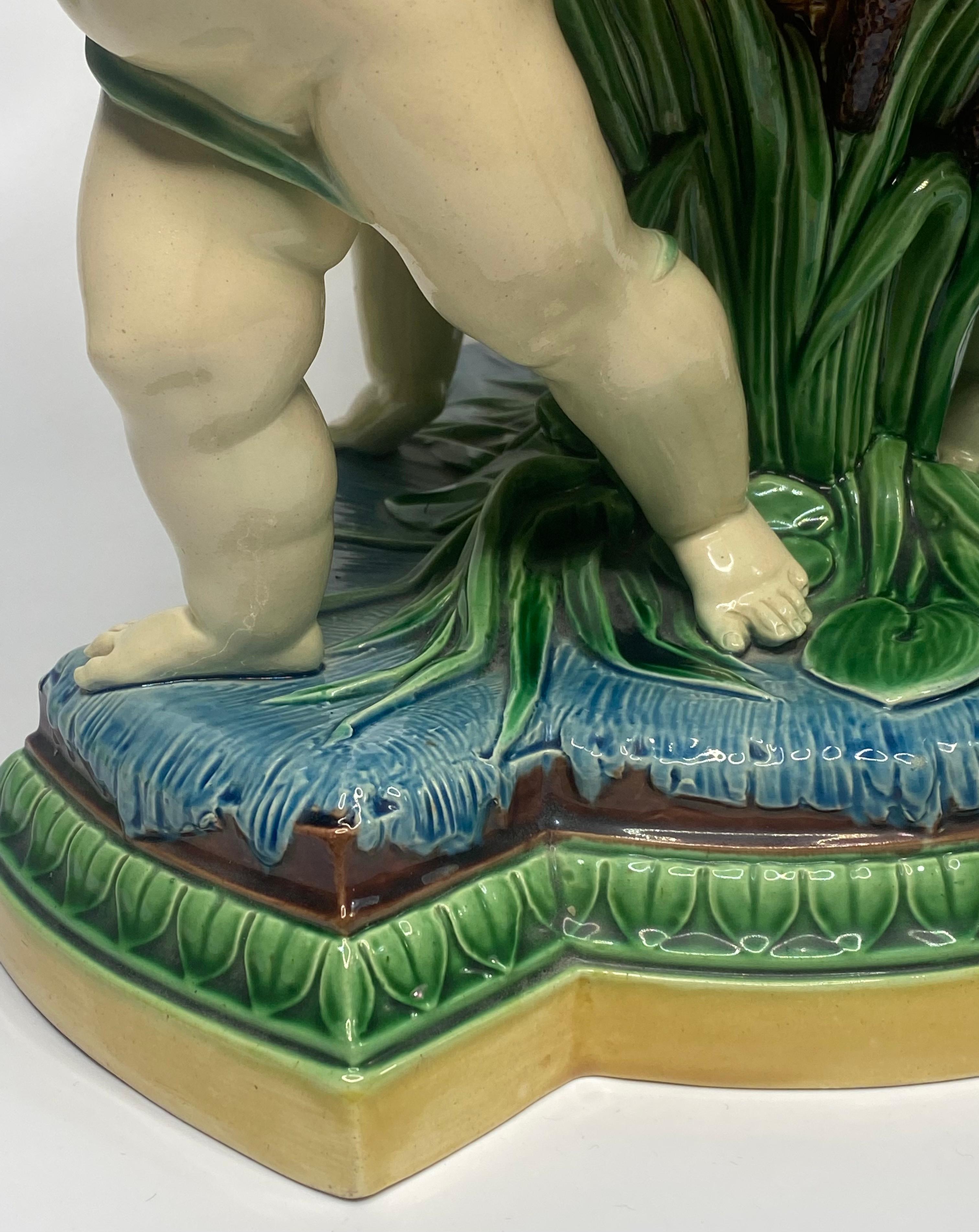 Minton Majolica Cherubs Bowl, Dated 1863 3