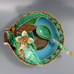 Minton Majolica Chestnut Server with Spoon