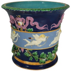 Minton Majolica Cupids Jardiniere