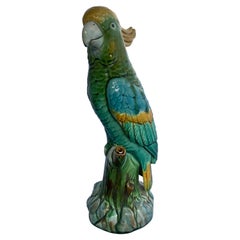 Minton Majolica Figure of a Parrot, English, circa 1890