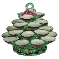Minton Majolica Four Tiered Oyster Stand