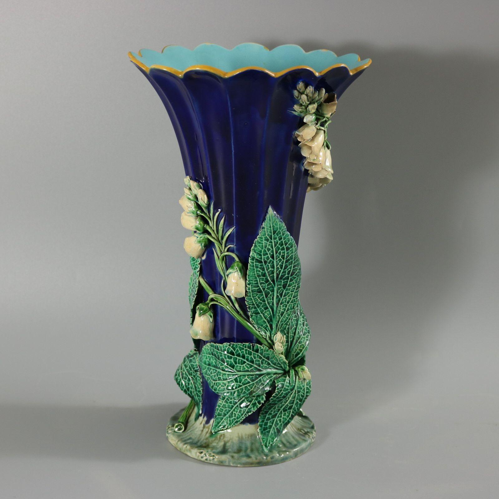 Late 19th Century Minton Majolica Foxglove Vase