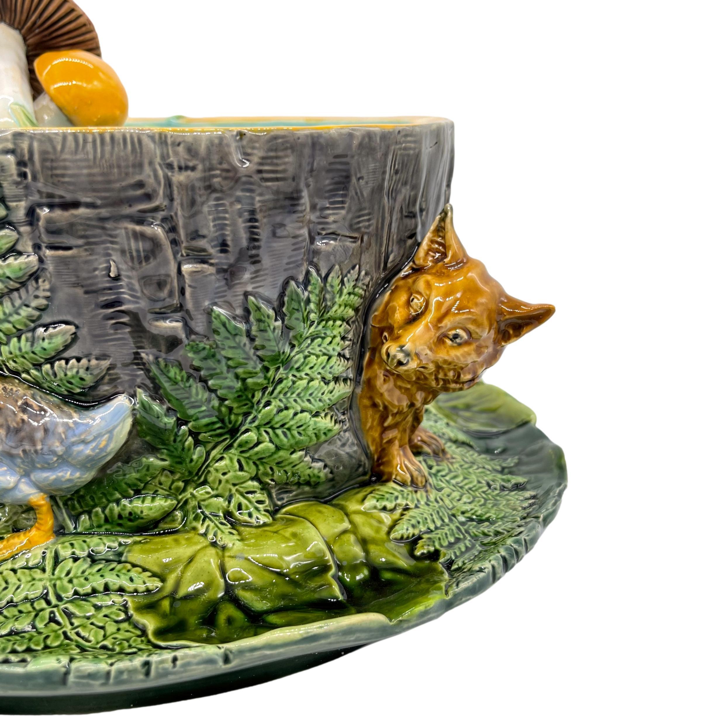 Minton Majolica Game Tureen with Foxes and Ducks, Dated 1874 2