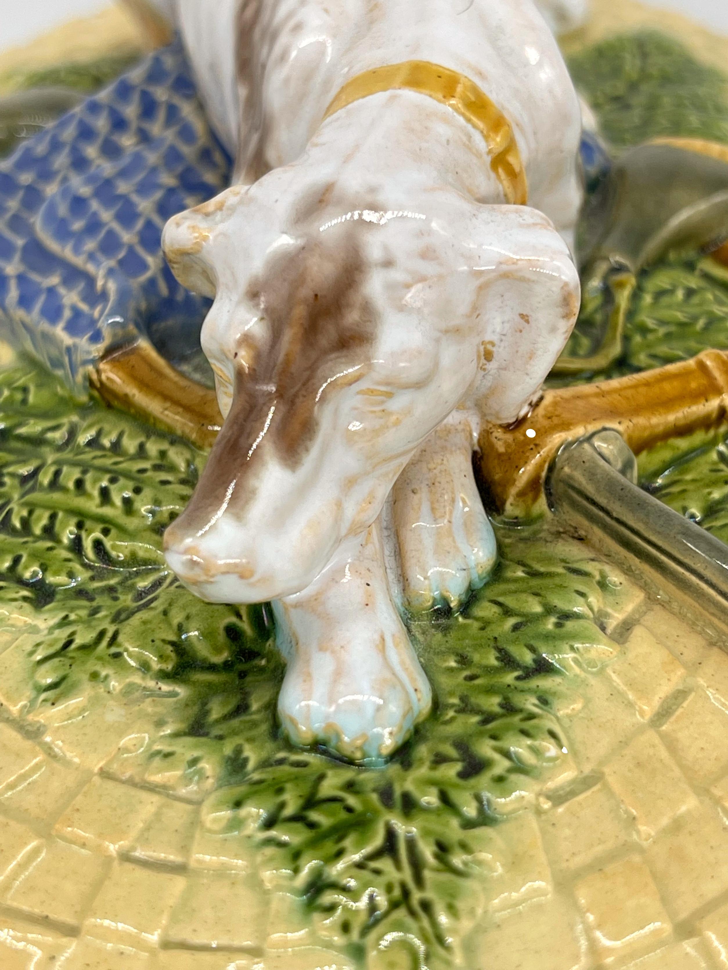 Minton Majolica Game Tureen with Hunting Dog Finial, Dated 1872 9
