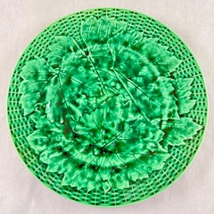 Minton Majolica Green Leaf Plate