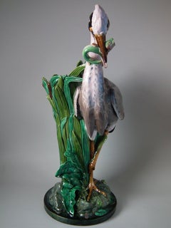 Minton Majolica Heron Umbrella Stand, by John Henk