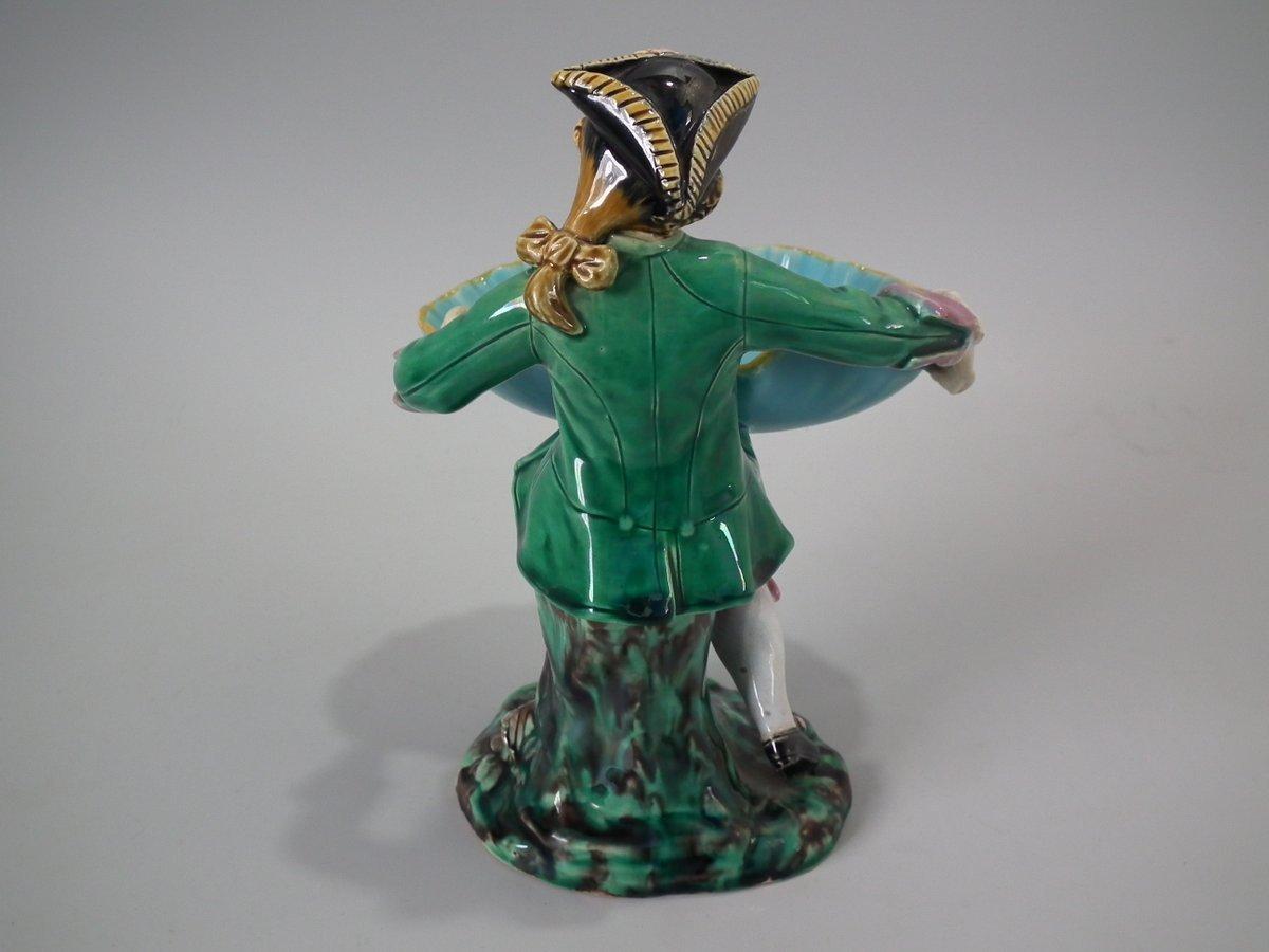 Victorian Minton Majolica Hogarth Boy Figure For Sale