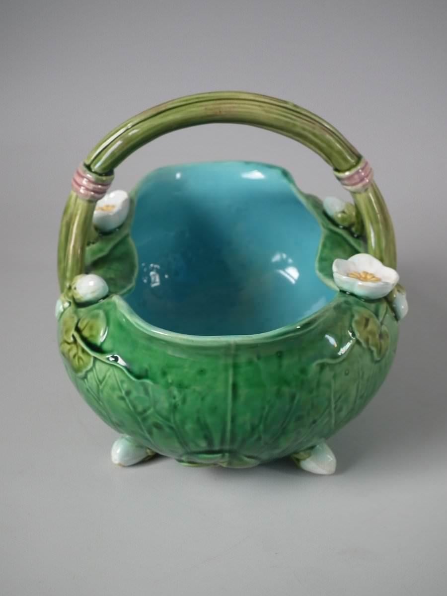 Minton Majolica Lily Basket For Sale 1