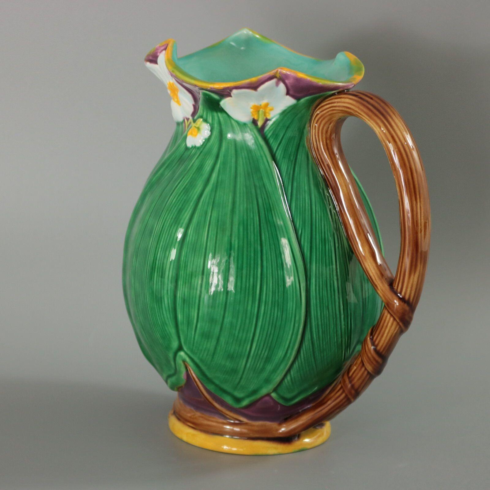Victorian Minton Majolica Lily Jug/Pitcher For Sale