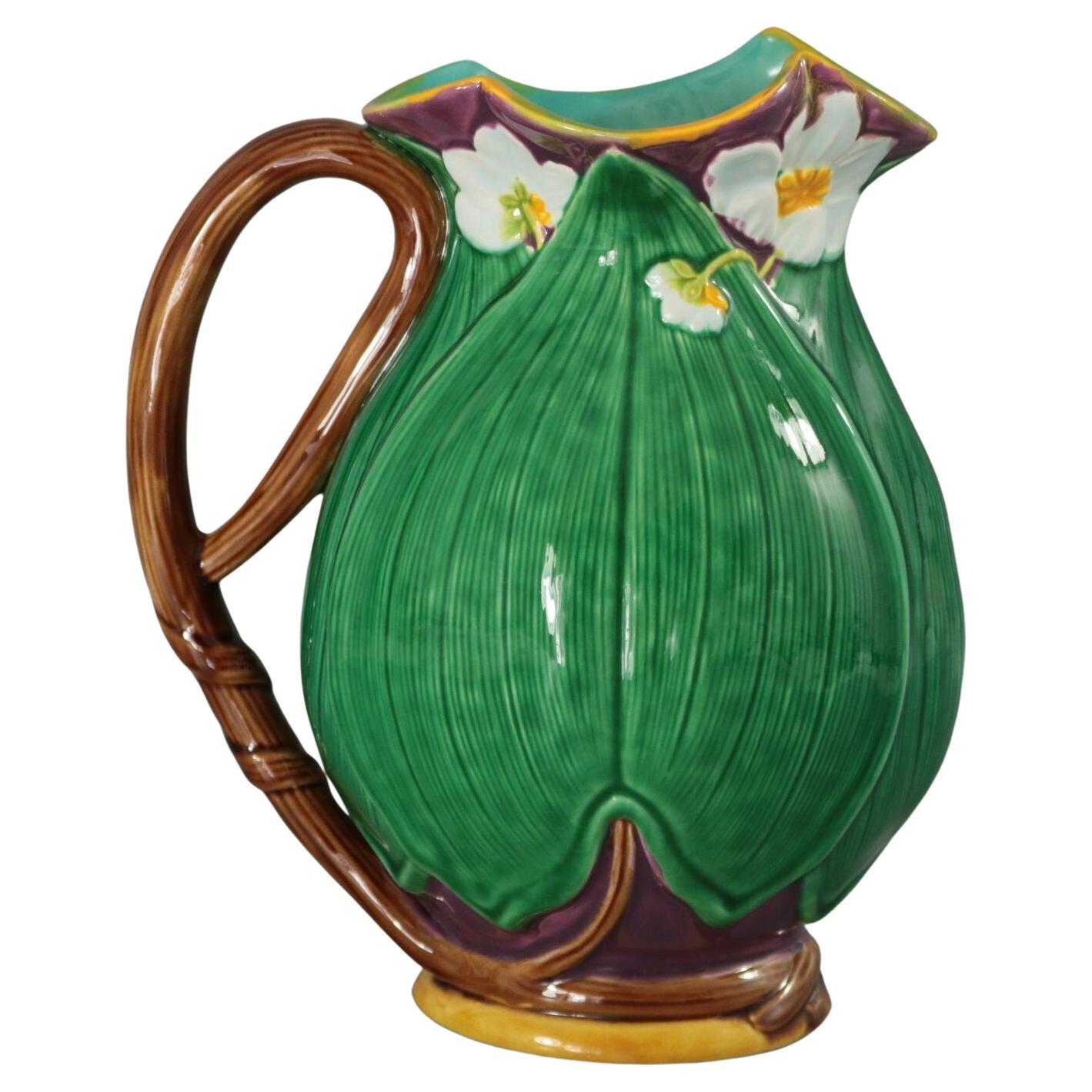 Minton Majolica Lily Jug/Pitcher For Sale