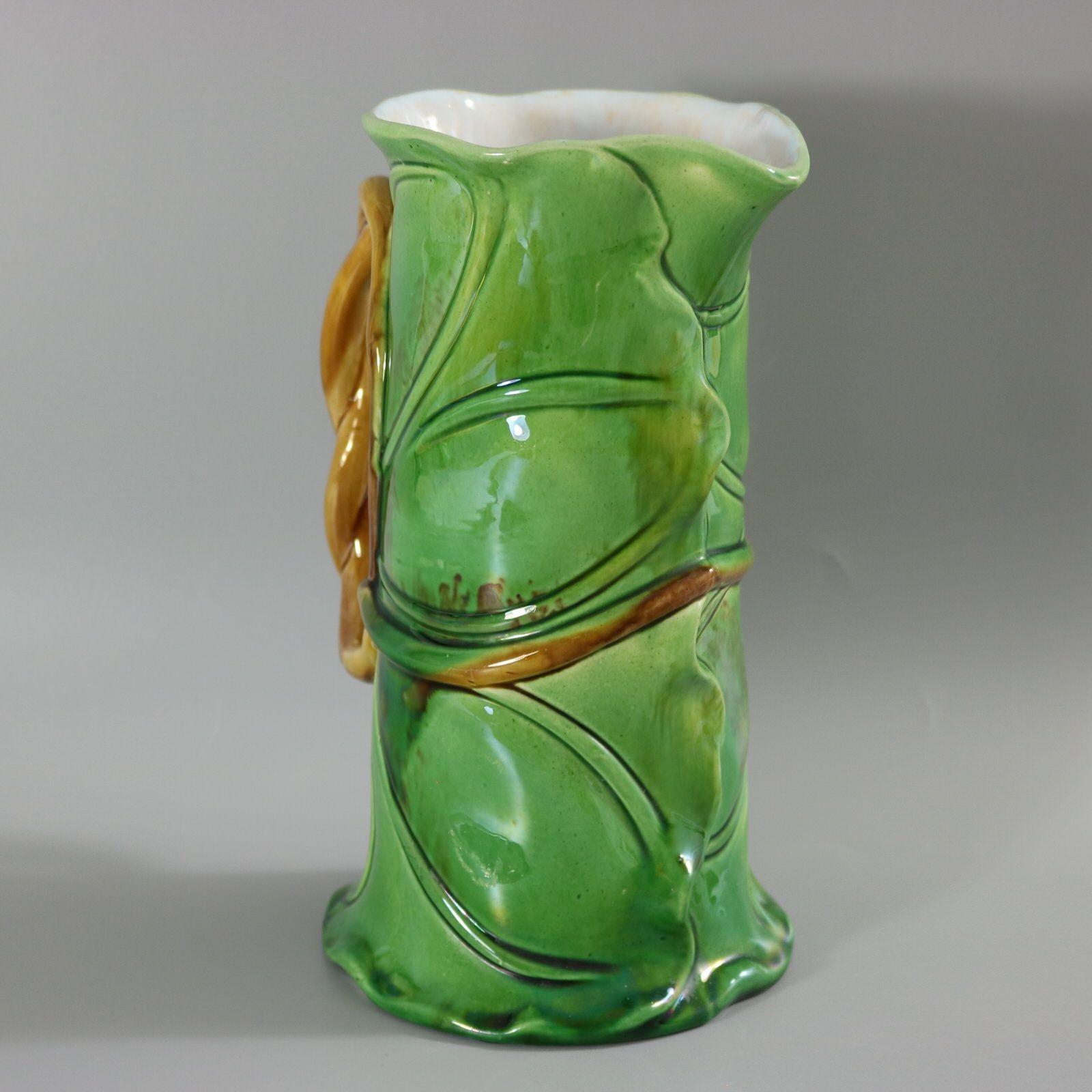 Minton Majolica Lily Leaves Jug/Pitcher 2