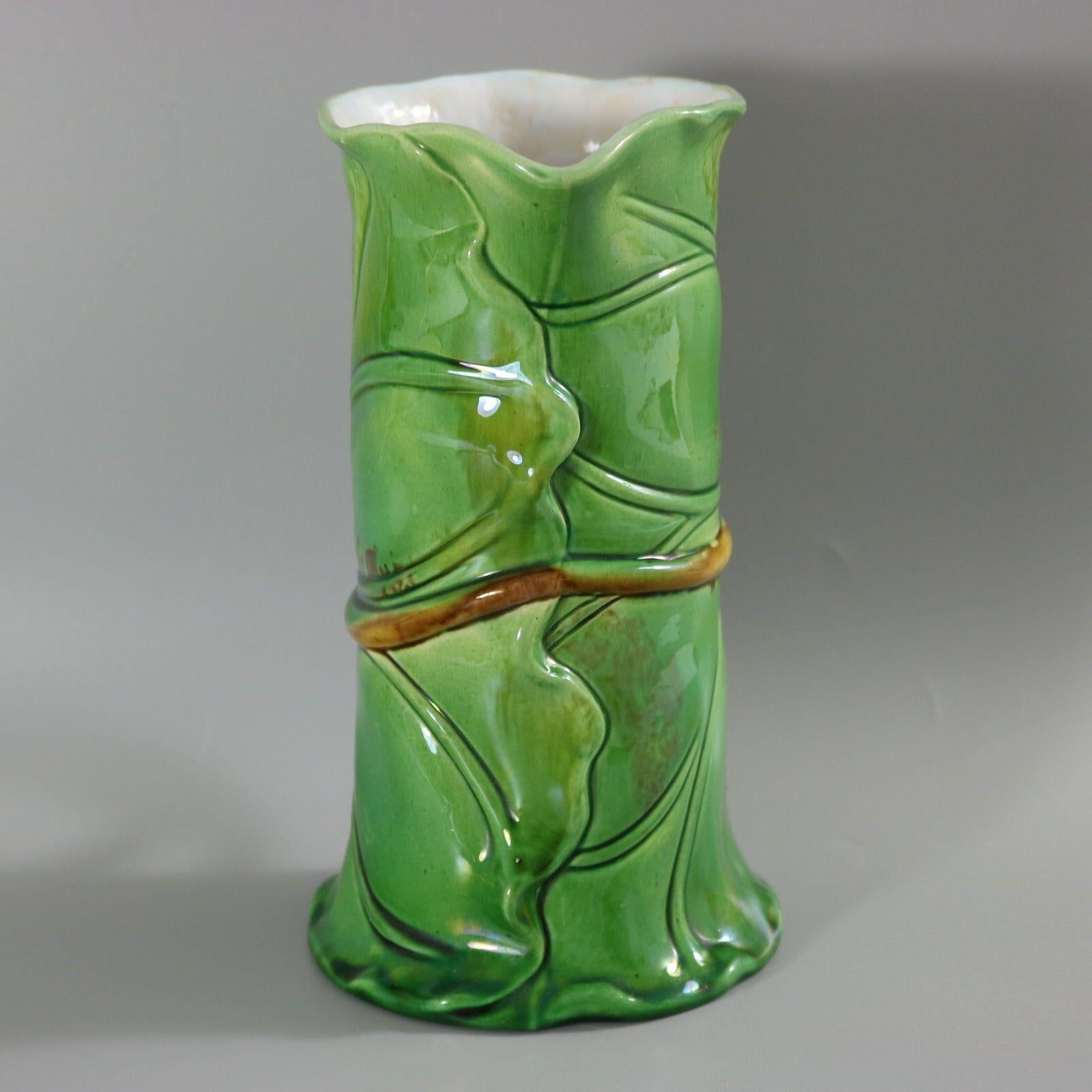 Minton Majolica Lily Leaves Jug/Pitcher 3