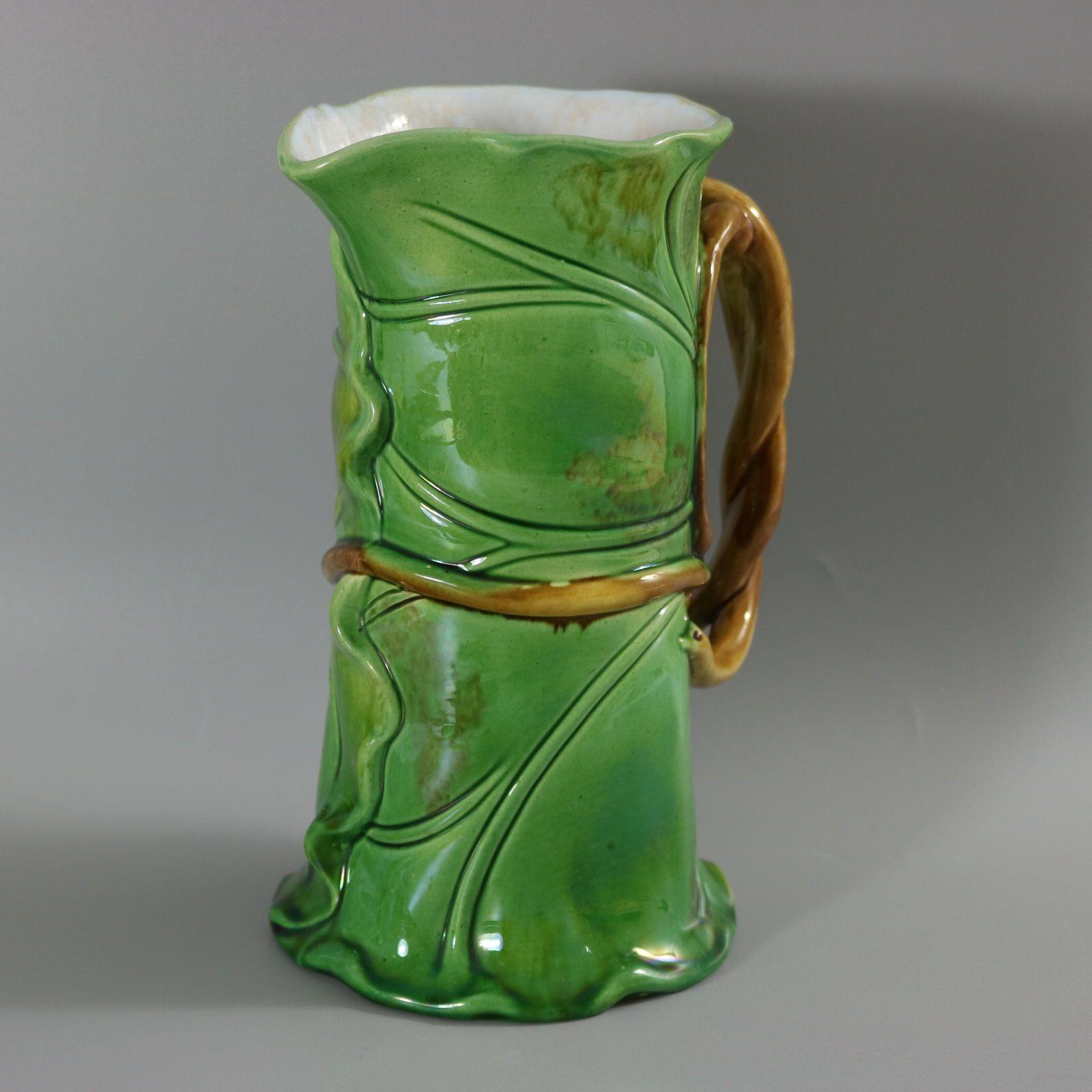 Minton Majolica Lily Leaves Jug/Pitcher 4