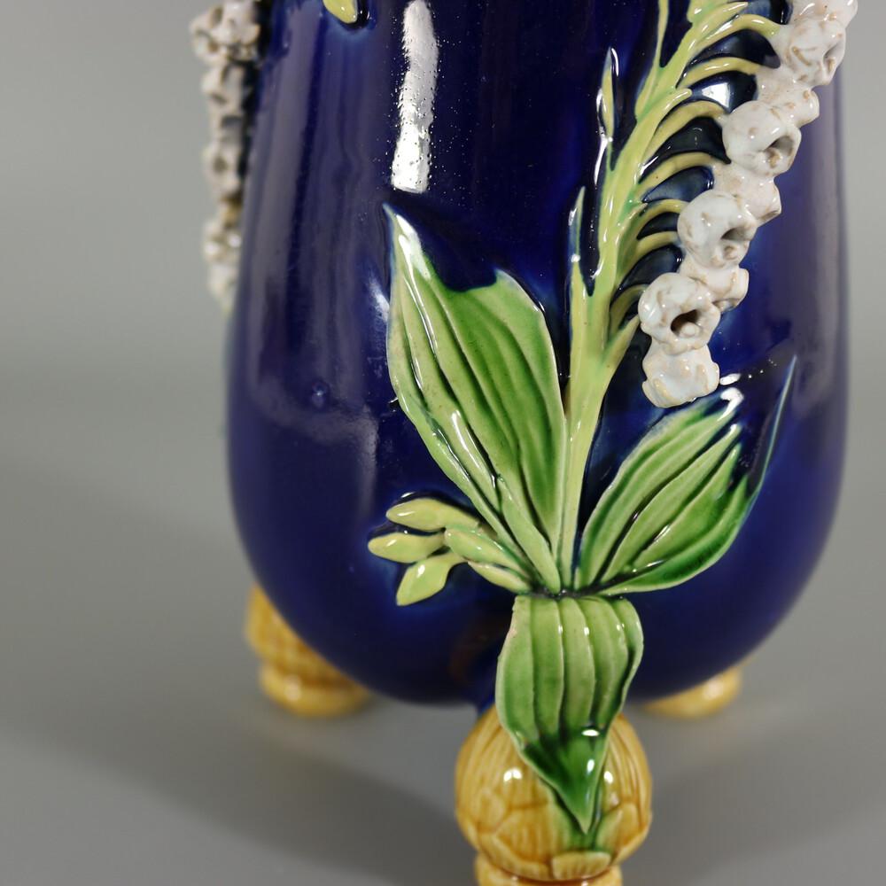 Minton Majolica Lily of the Valley Bulbs Vase For Sale 4