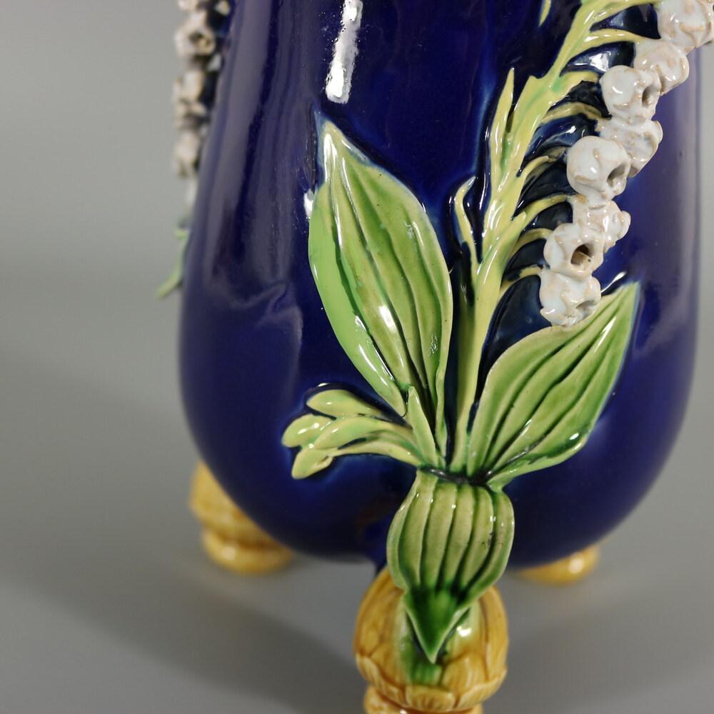Minton Majolica Lily of the Valley Bulbs Vase For Sale 5