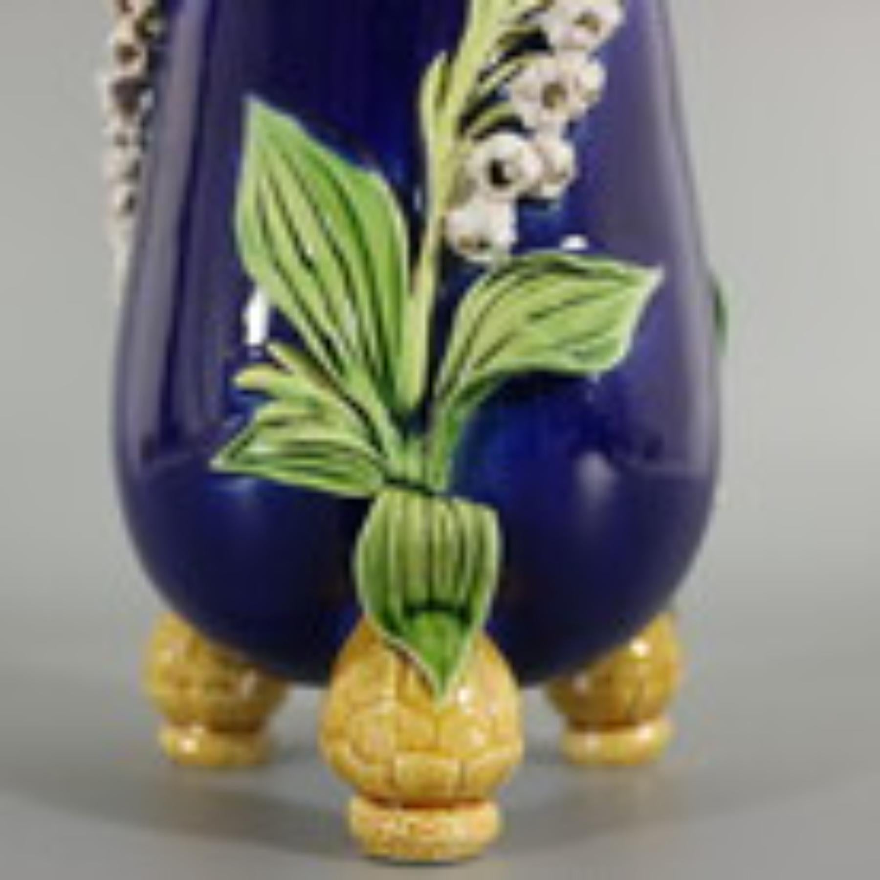 Minton Majolica Lily of the Valley Bulbs Vase For Sale 2