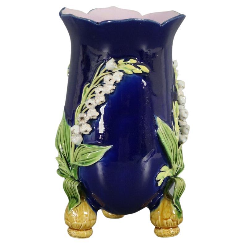 Minton Majolica Lily of the Valley Bulbs Vase For Sale