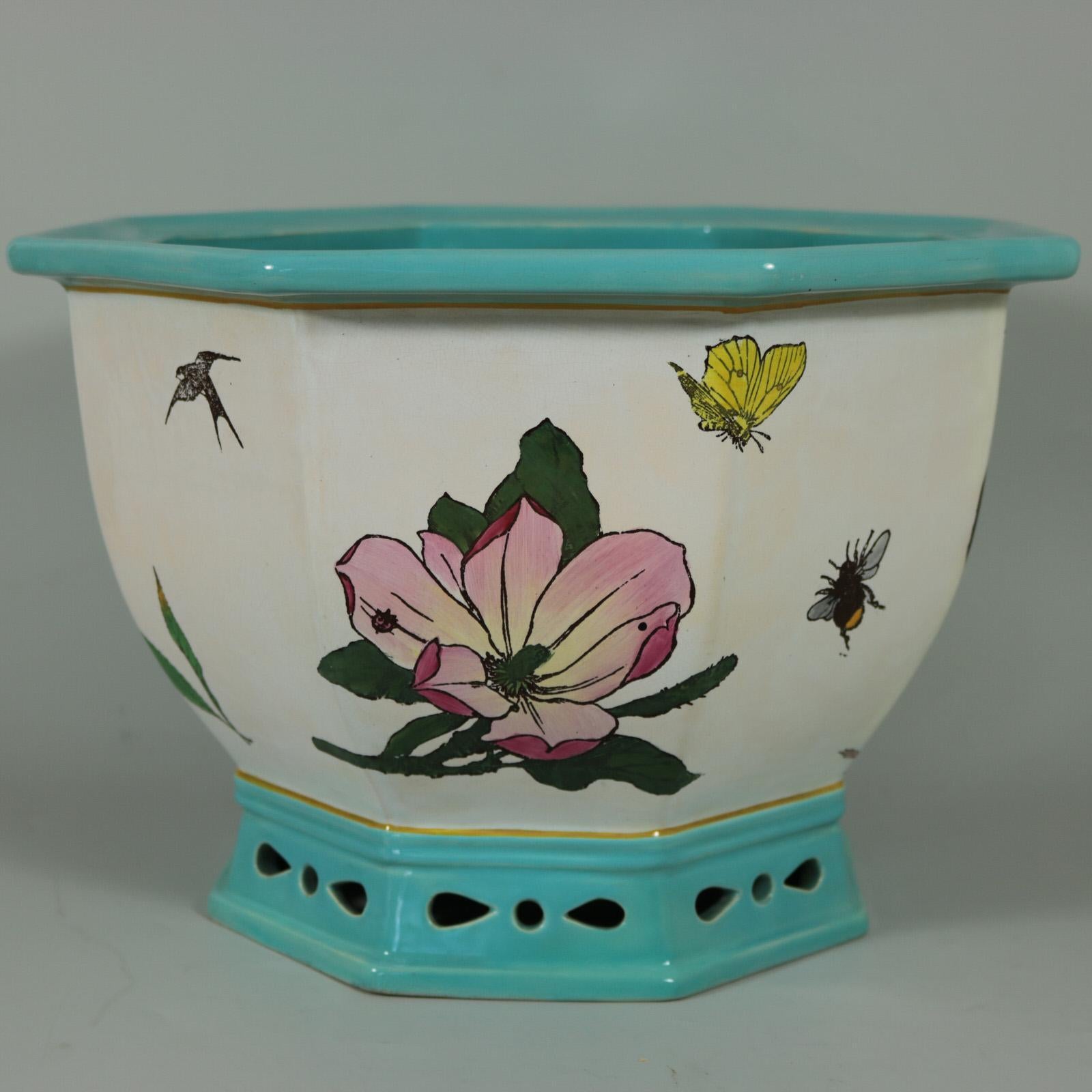 Minton Majolica 'Naturalist' Jardiniere by W.S Coleman In Good Condition For Sale In Chelmsford, Essex