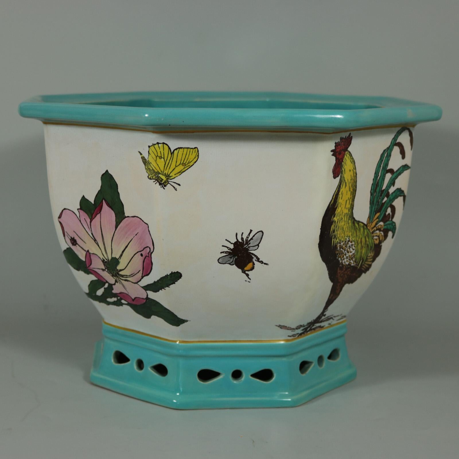 19th Century Minton Majolica 'Naturalist' Jardiniere by W.S Coleman For Sale