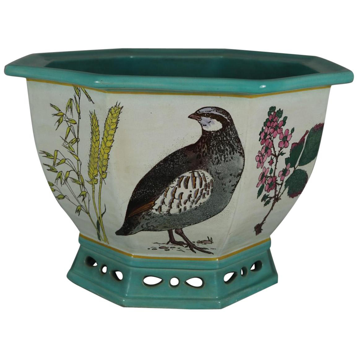 Minton Majolica 'Naturalist' jardinière by W.S Coleman