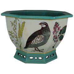 Minton Majolica 'Naturalist' jardinière by W.S Coleman