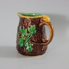 Minton Majolica Oak Jug/Pitcher with Snail Handle