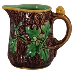 Minton Majolica Oak Jug/Pitcher with Snail Handle