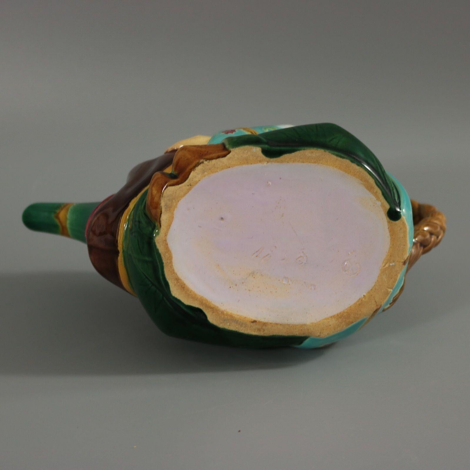 Minton Majolica Oriental Figure Teapot For Sale 3