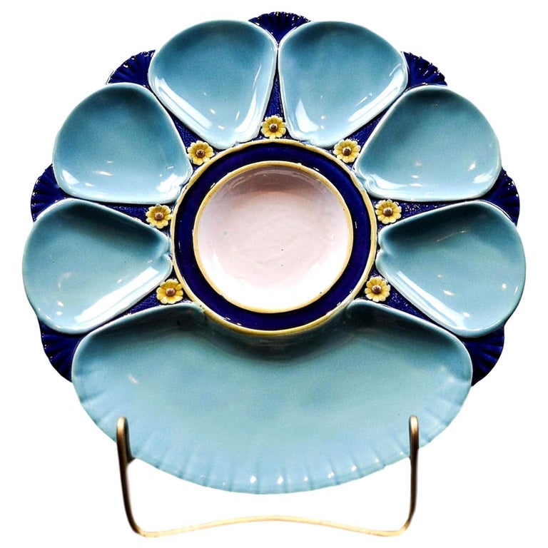 Minton Majolica Oyster Plate For Sale at 1stDibs