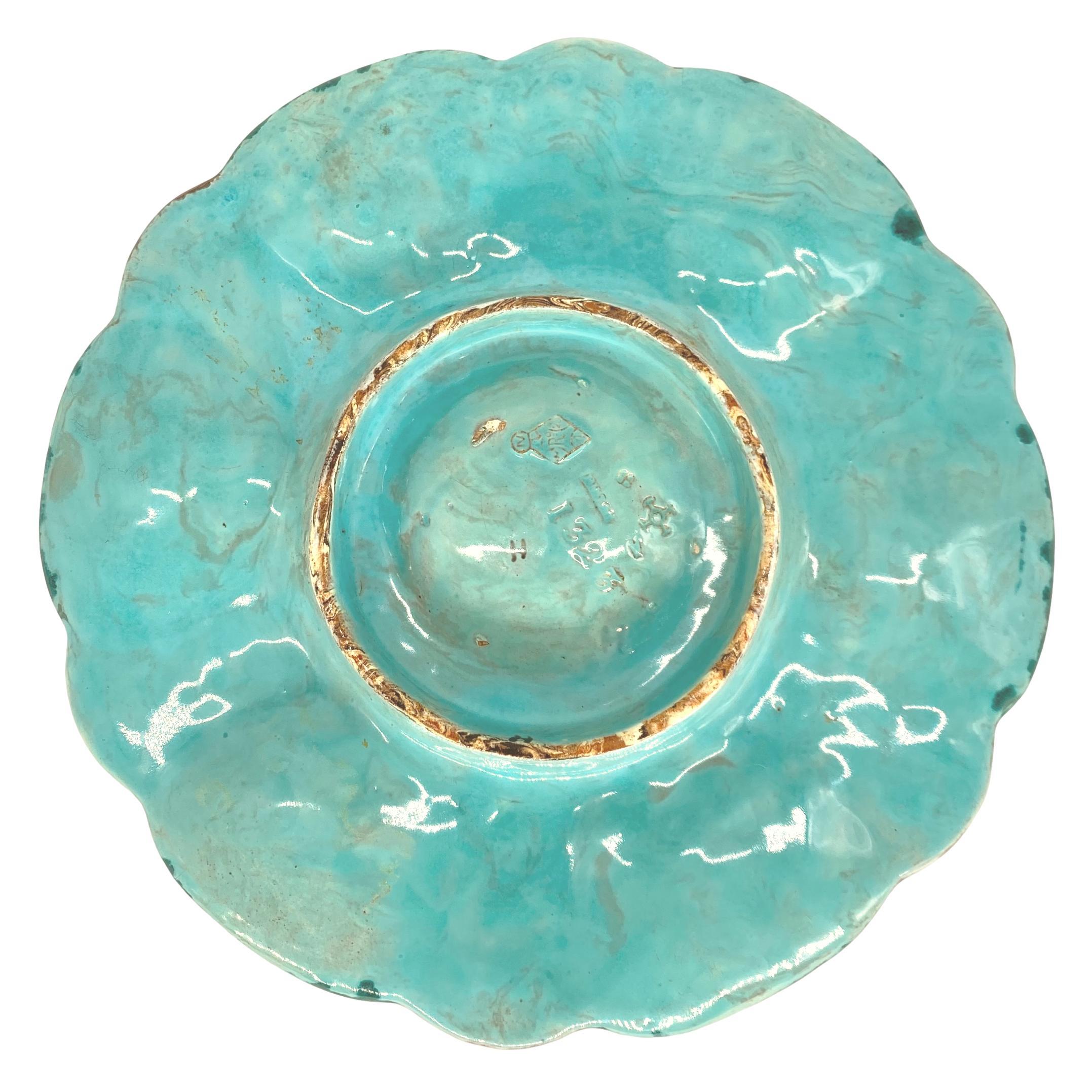 Piatto per ostriche in maiolica di Minton 