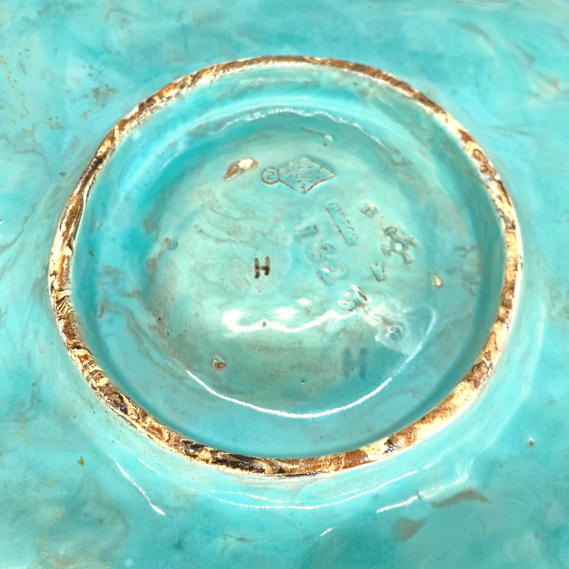 XIX secolo Piatto per ostriche in maiolica di Minton 
