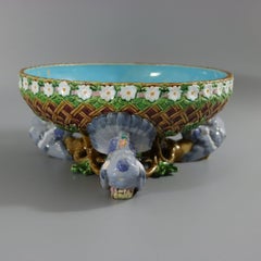 Minton Majolica Pigeon Centrepiece Bowl