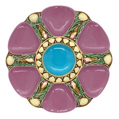 Minton Majolica Pink Oyster Plate, circa 1873