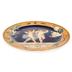 Minton Majolica Plate with Design by W. S. Coleman